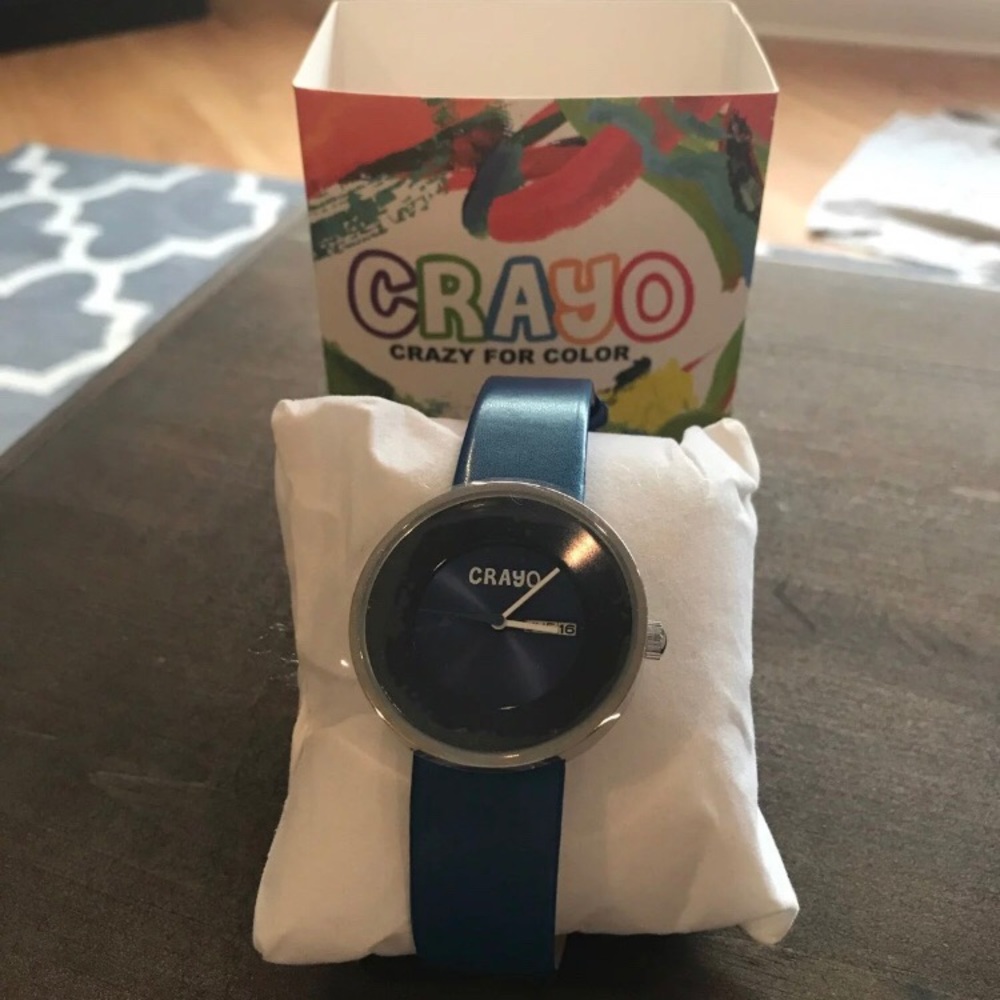 Crayo Button Watch Blue